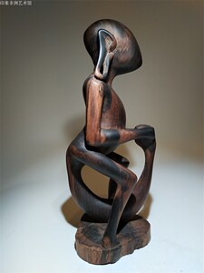 非洲艺术品黑木雕乌木抽象人物雕塑 家装红木摆件 坦桑尼亚