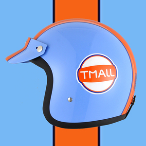 汤普森gulf海湾石油版画限量头盔维多利亚踏板玻璃钢头盔复古头盔