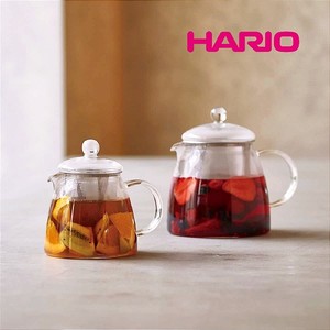 日本原装HARIO茶壶耐热玻璃不锈钢过滤网泡茶具功夫花透明冲泡ml