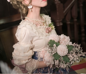 原创定制●伊丽莎白喵—lolita优雅藕节袖长袖衬衫春季女