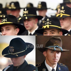 美国进口西部牛仔帽 老式军官帽圈 骑兵帽饰(不含牛仔帽)