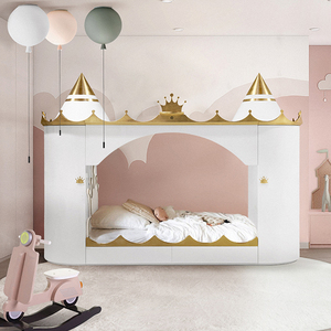 儿童床女孩公主床circu现代风轻奢卧室储物室设计男孩王子城堡床