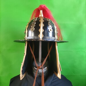 中国古代盔甲头盔金属将军帽战盔鱼鳞甲