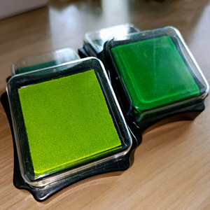 雕刻橡皮章韩国文具八角大号印泥印台水性环保印泥6*6*2.4cm绿色