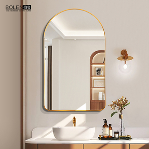 BOLEN 轻法式拱形浴室镜梳妆台化妆镜立体框洗手间卫生间镜子装饰