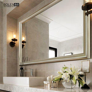 BOLEN 美式奢华浴室镜子欧式简约浴室柜镜子壁挂防水洗手间镜子