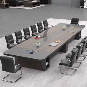 会议桌简约现代长条办公桌工作台大型接待洽谈培训会议室桌椅组合