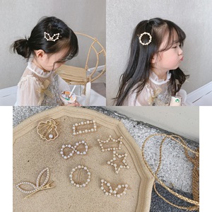 韩国珍珠发夹 女童扣夹边夹 公主马尾扣夹 儿童头饰发饰 宝宝发夹