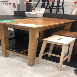 宜家正品巴卡拉吧台松木仿古色70x127厘米简约复古实木吧台桌