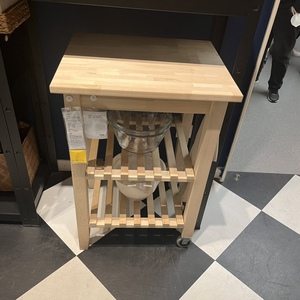 ikea宜家bekvam贝卡姆厨房推车现代北欧实心桦木带轮推车储物车