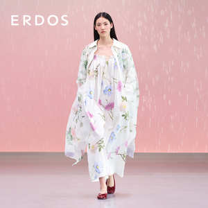 【秀场同款】ERDOS 纯棉Liberty印花度假吊带连衣裙女24年夏新品