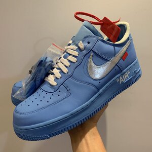 43码 耐克 nike air force 1 x ow联名 af1 蓝色艺术馆ci1173-400