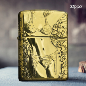 正品zippo打火机正版 蚊版纯铜浮雕性感女郎 纯银美女 男士刻字礼