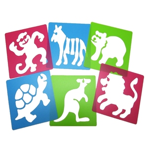 幼儿园美工操作材料儿童绘画镂空模板美劳绘画涂鸦工具动物模板b