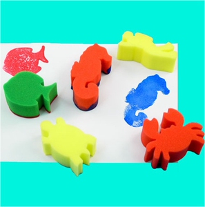 创意diy手工制作儿童玩具美劳绘画工具海绵印章海洋世界海绵印