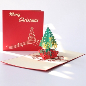 圣诞节贺卡韩国3D立体树可写字留言祝福卡片创意手工礼物商务定制