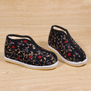 包邮老北京棉鞋女士冬季加绒加厚套脚保暖鞋中老年防滑居家棉布鞋