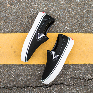 vans范斯 slip on黑白色一脚蹬经典情侣帆布鞋男鞋女鞋vn-0eyeblk