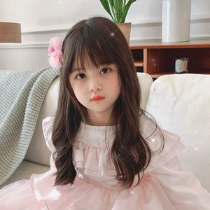 儿童假发女孩可爱卷发大波浪长发宝宝拍照表演自然时尚写真全头套