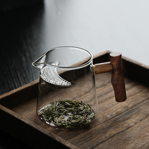 玻璃公道杯月牙杯茶漏一体大容量泡茶器带茶滤网泡绿茶专用玻璃杯