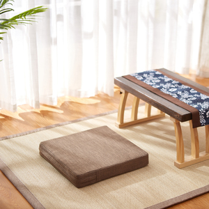 家用布艺方形榻榻米坐垫飘窗垫子加厚蒲团可拆洗打坐垫禅修拜佛垫