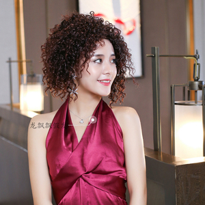 2033新电烫螺丝卷头顶补发块盖白发修脸蓬松假发女短卷发m031908