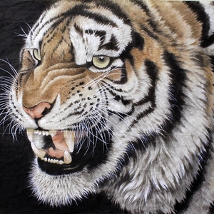 包邮 工笔老虎国画 工笔虎画 工笔虎头 四尺斗方店主手绘真迹
