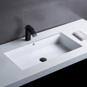 卫生间大尺寸陶瓷台下盆超大平底洗手盆80cm长半嵌入式洗脸盆面盆