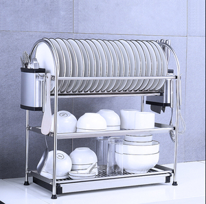 碗架沥水架厨房置物架落地家用304不锈钢放碗架收纳厨房用品用具