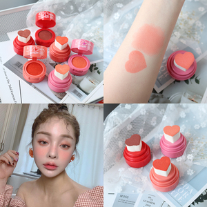 外壳好看的爱心腮红正品裸妆液体胭脂高潮晒红女腮橘黄色红膏自然