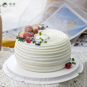 啃啃 创意简约圈圈圆圆甜甜动物奶油水果生日蛋糕西安同城配送