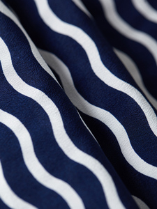 波普的自由欧洲工厂单品质真丝双绉布料蓝白海洋风格大气砂洗柔软