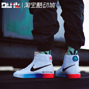 nike blazer mid 77 x lpl英雄联盟电玩像素反光夜光鞋dc3280-101