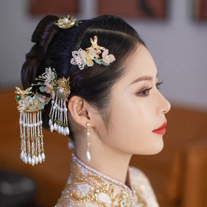 水舞u0621 新款中式秀禾发饰品古风新娘头饰超仙古典汉服婚礼配饰