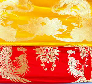 凤凰高档仿真丝云锦织锦缎面料中国风礼服龙凤纹花古装汉童装面料