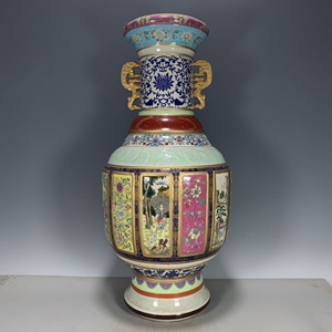 大清乾隆年制官窑瓷王花瓶纯手工手绘全美品老瓷器古玩古董老物件