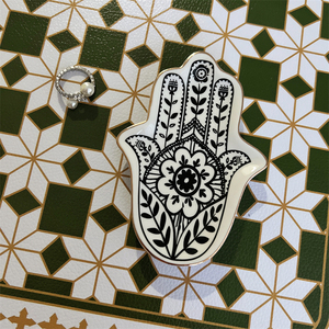 复古描金手掌装饰摆件陶瓷迷你首饰碟戒指收纳盘托盘摆拍道具