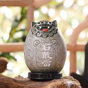 镇宅祈福平安石敢当狮子福态降魔的2.家居摆件闽南金门冲绳手信