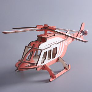 儿童益智玩具幼儿园小学生男孩3D立体拼图积木拼装直升机飞机模型