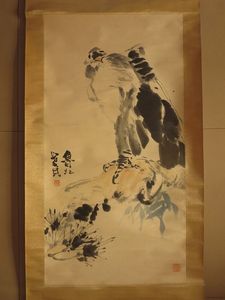乍启典传统水墨花鸟画包手绘中式客厅中堂画国画捡漏收藏挂画立轴