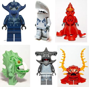 lego乐高atl019等亚特兰蒂斯鲨鱼蝠鲼锤头鲨武器塑料拼装积木玩具