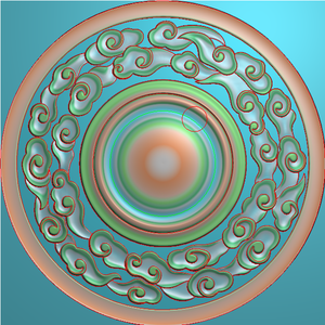 精雕图浮雕圆形祥云中式圆云纹门花圆花门上花圆盘云朵花欧式门花