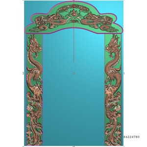 双龙祥云墓碑竖龙盘龙花板石雕二龙戏珠墓碑头精雕图灰度浮雕数图