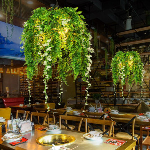 酒吧清吧灯装饰绿植主题餐厅火锅店烧烤店个性创意工业风植物吊灯