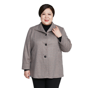 特大码胖妈妈毛呢外套风衣200斤老太太开衫肥婆奶奶加肥加大秋装