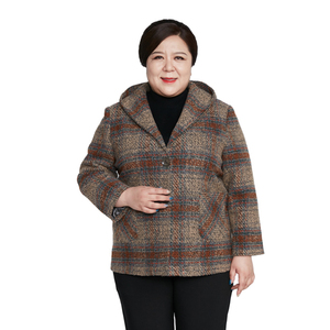 胖妈妈毛呢外套200斤老太太特大码开衫肥婆加肥加大保暖秋冬女装