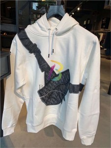 dior/迪奥卫衣男 新款字母马鞍包印花logo连帽衫休闲宽松外套女潮