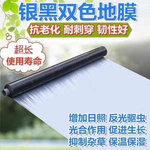 农用银黑双色地膜加厚防虫除草白黑膜反光覆盖果树园保湿塑料薄膜