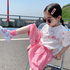 女童T恤宝宝夏季韩版儿童洋气薄款短袖t网红纯棉小女孩夏装上衣T