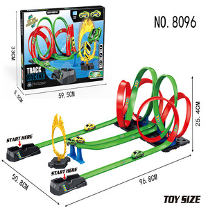 儿童风火轨道车组合套装多环回旋赛道小跑车过山车合金车拼装玩具